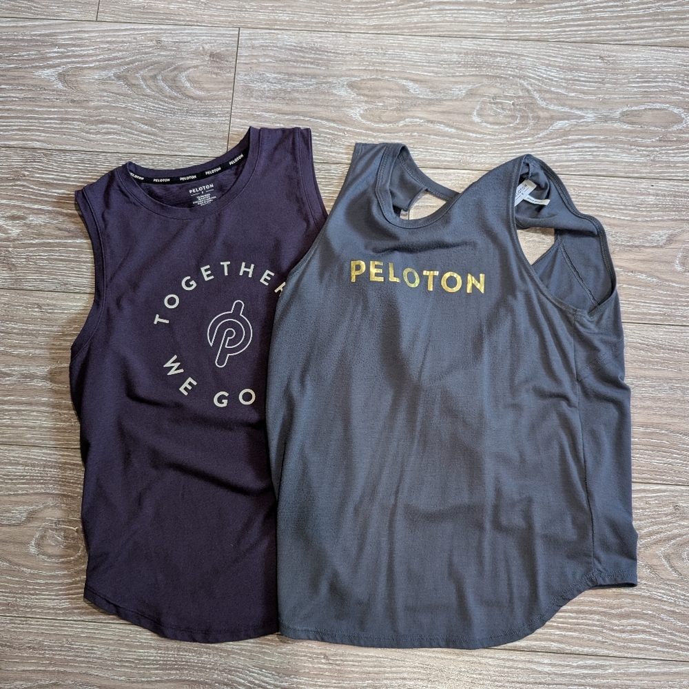Peloton Together We Go Far Tank & Logo Muscle Tank Bundle Size Small